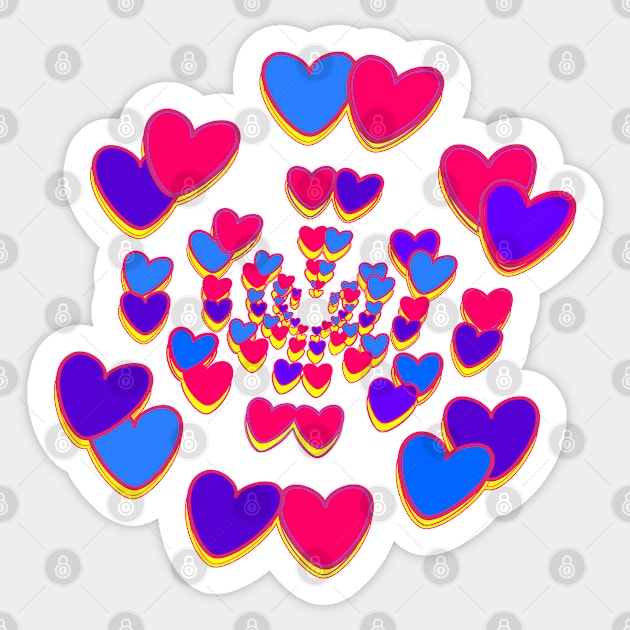 Bi-Trans Hearts Sticker by geodesyn